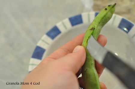 how to open a fava bean