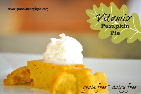 vitamix pumpkin pie slice with vitamix whipped cream