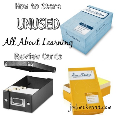 storage for all about learning review cards