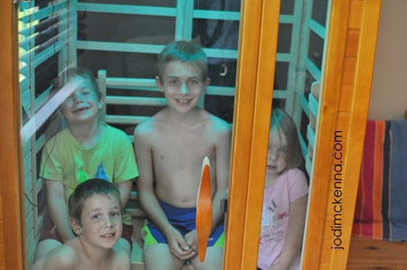 kids in the Golden Designs sauna