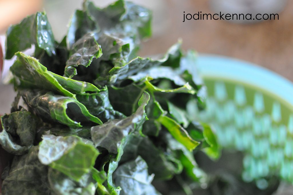 freshly washed kale